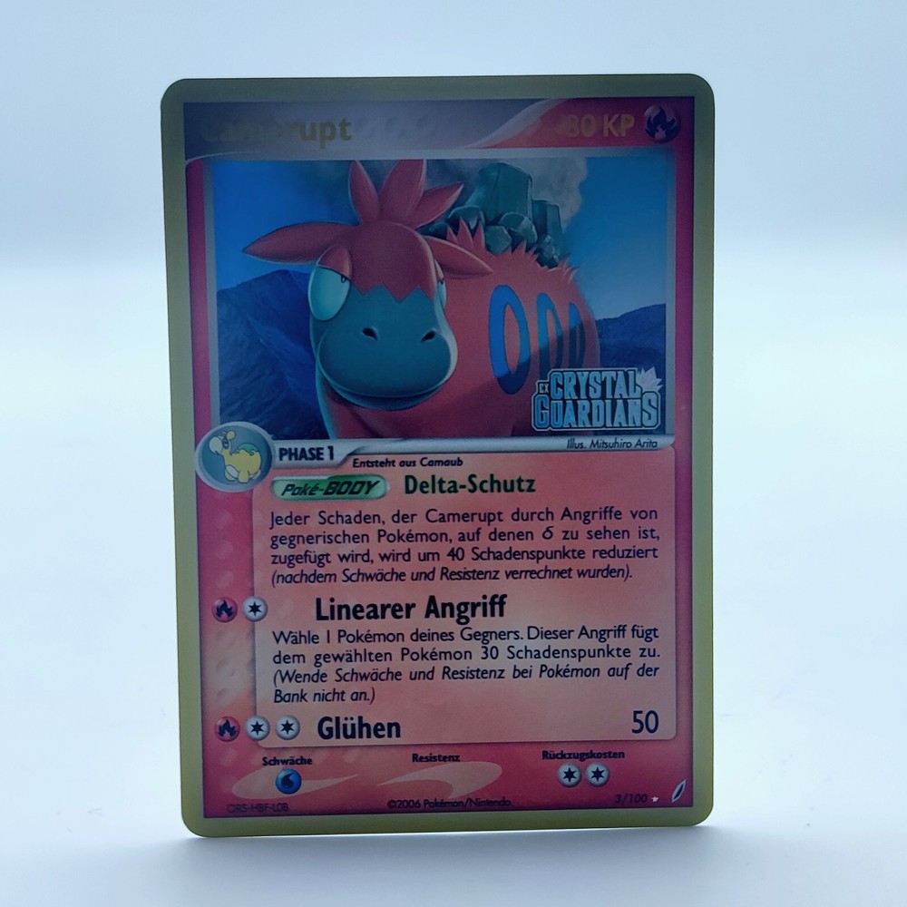 Camerupt EX 3/100 German Reverse Holo Pokemon TCG Crystal Guardians Card  