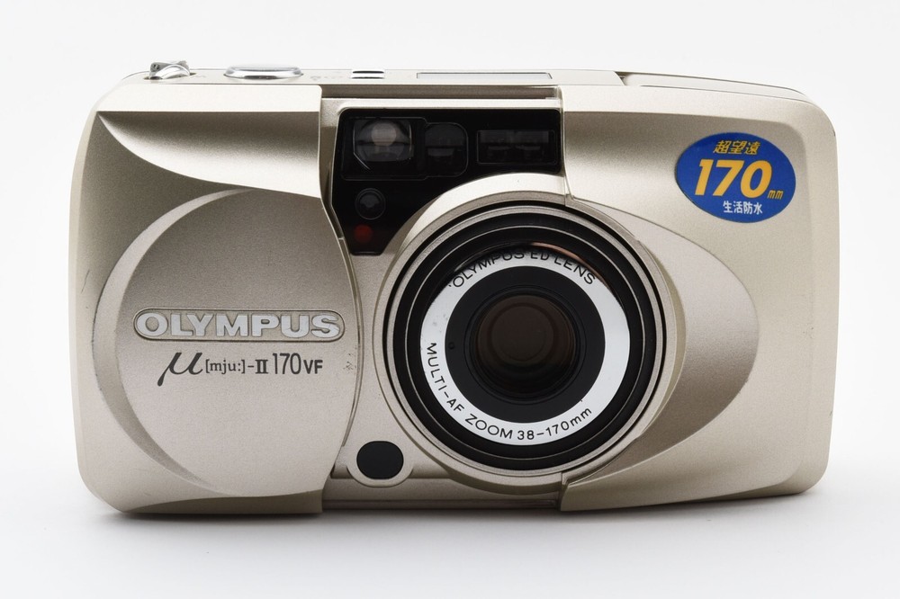 EXC+5 Olympus μ Mju II 170 VF Champagne 35mm Film Camera from JAPAN 2307833