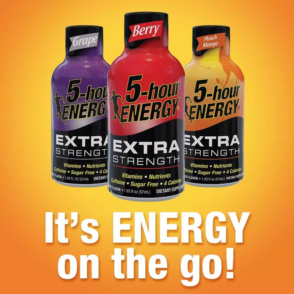 5-Hour Energy Extra Strength Shots – 12 Pack, Zero Sugar, Only 4 Calories