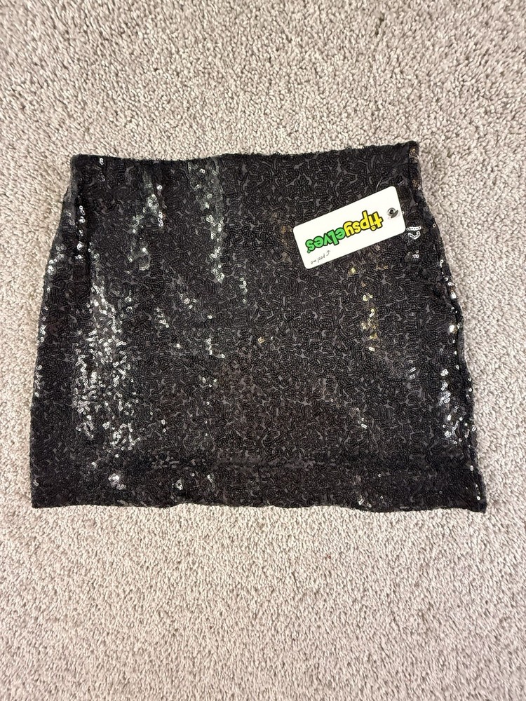 Tipsy Elves Black Sequin Women’s Mini Skirt NWT Holiday Party Medium
