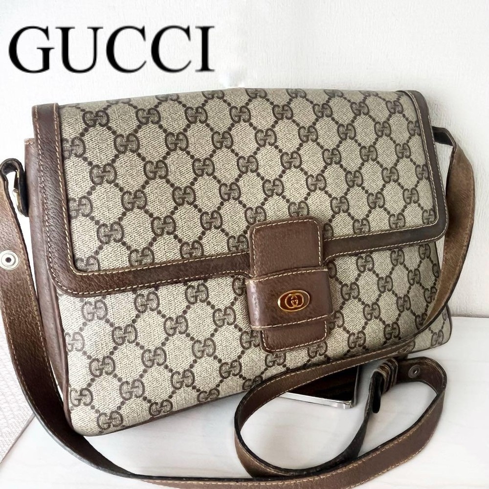 Gucci GG Supreme Interlocking Leather Shoulder Bag
