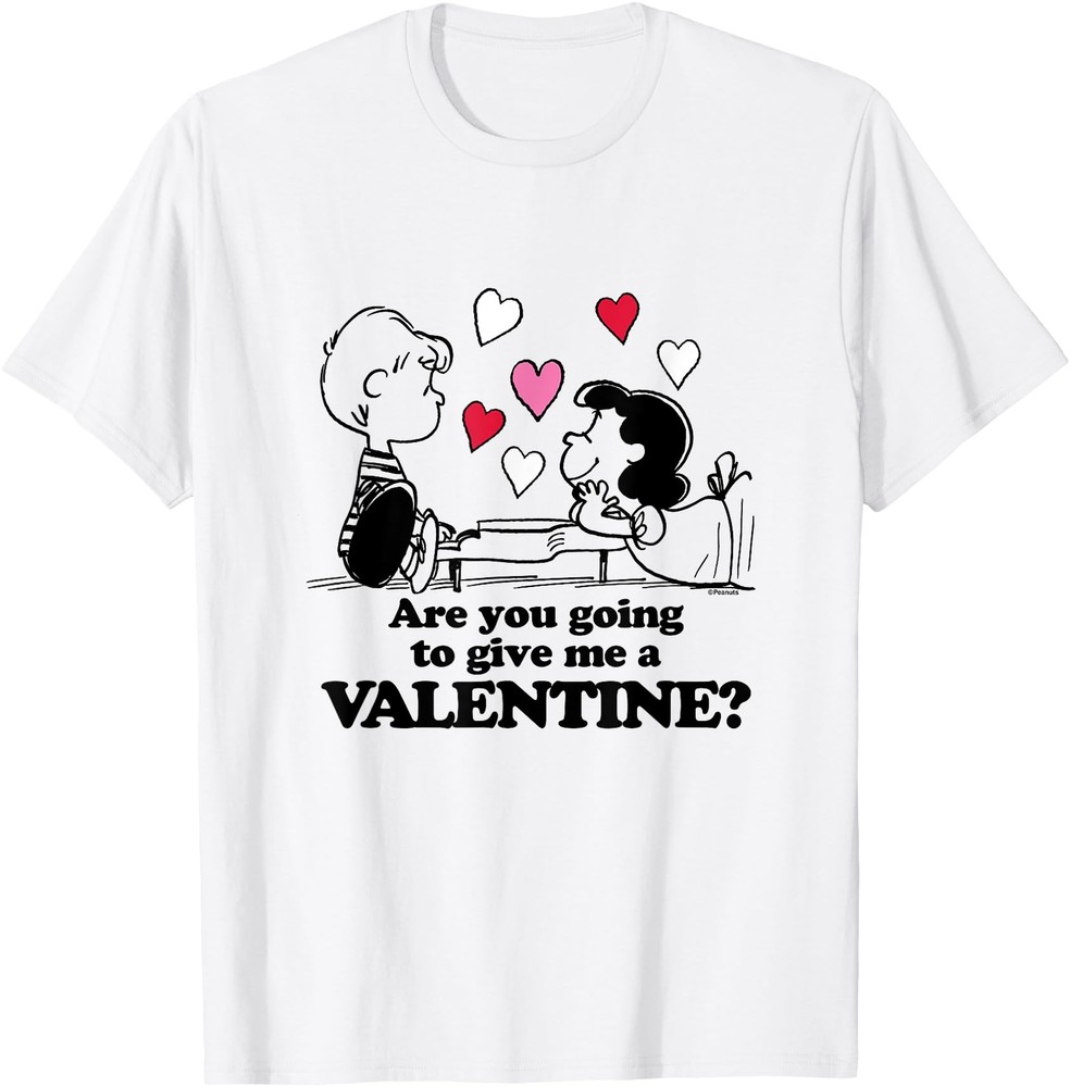 Peanuts   Lucy And Shroeder Valentine T Shirt Men