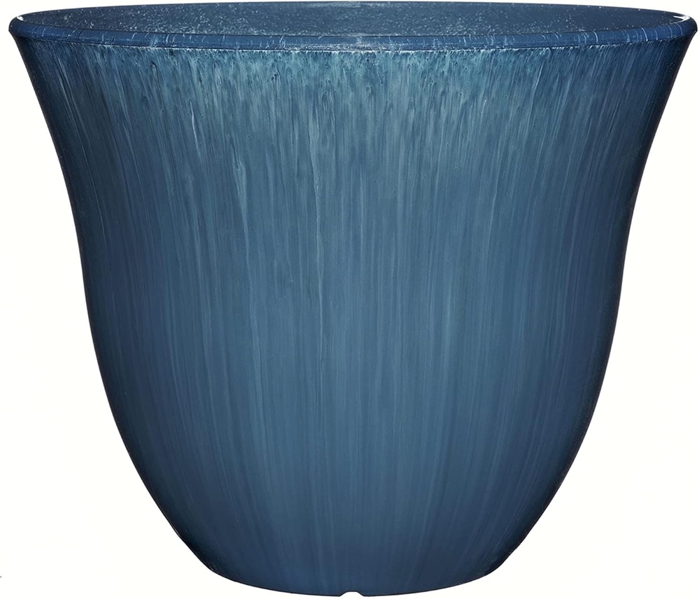 Honeysuckle Resin Flower Pot Planter, Ocean Blue, 13