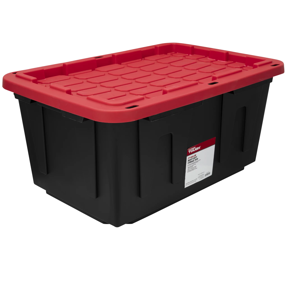 27-Gallon Heavy-Duty Plastic Storage Bin with Secure Lid