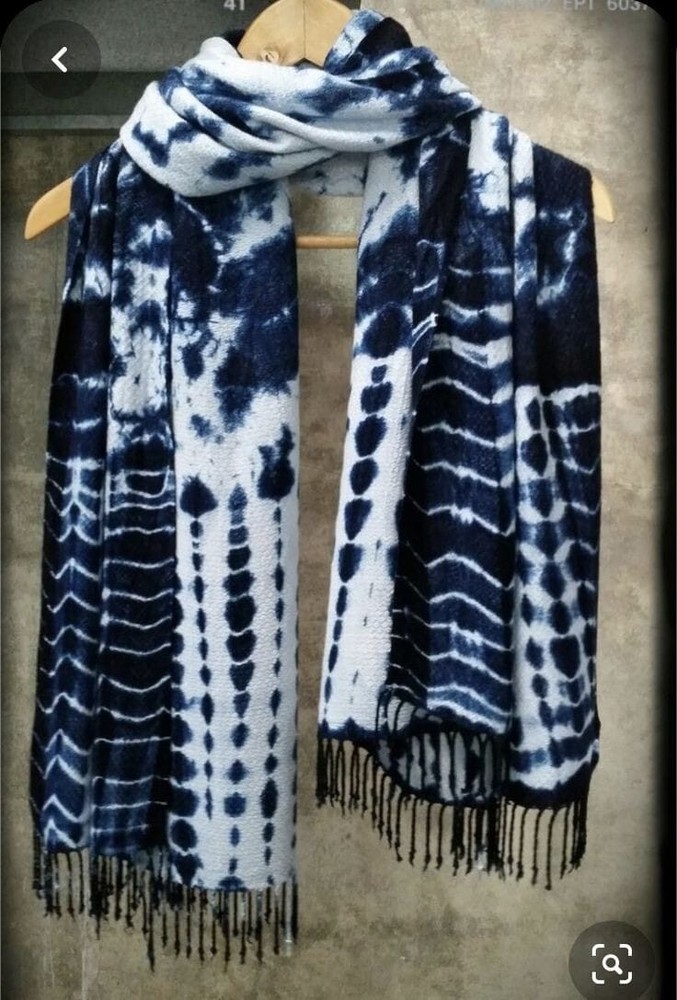 Women’s Lightweight Tie-Dye Fringe Scarf Blue - One Size $32
