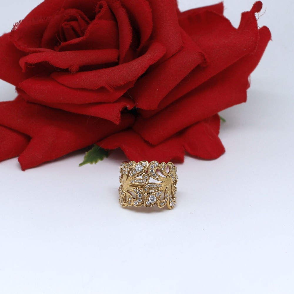Gorgeous NWT JTV Vermeil  Sparkling CZ Ring Size 8 6.32g  CAT RESCUE