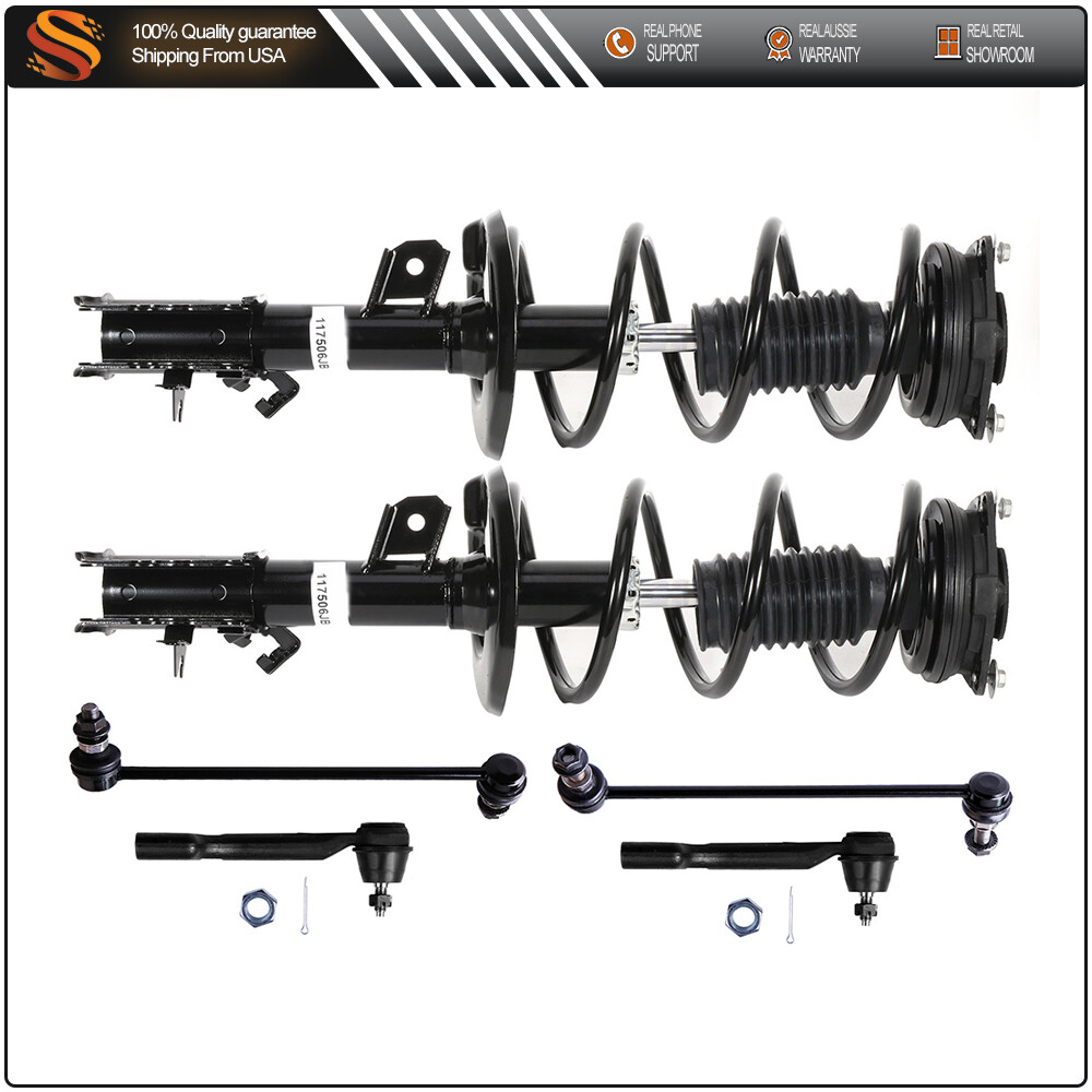 2008-2011 Nissan Rogue Front Strut Assembly with Coil Spring Sway Bars Tie Rod Kit