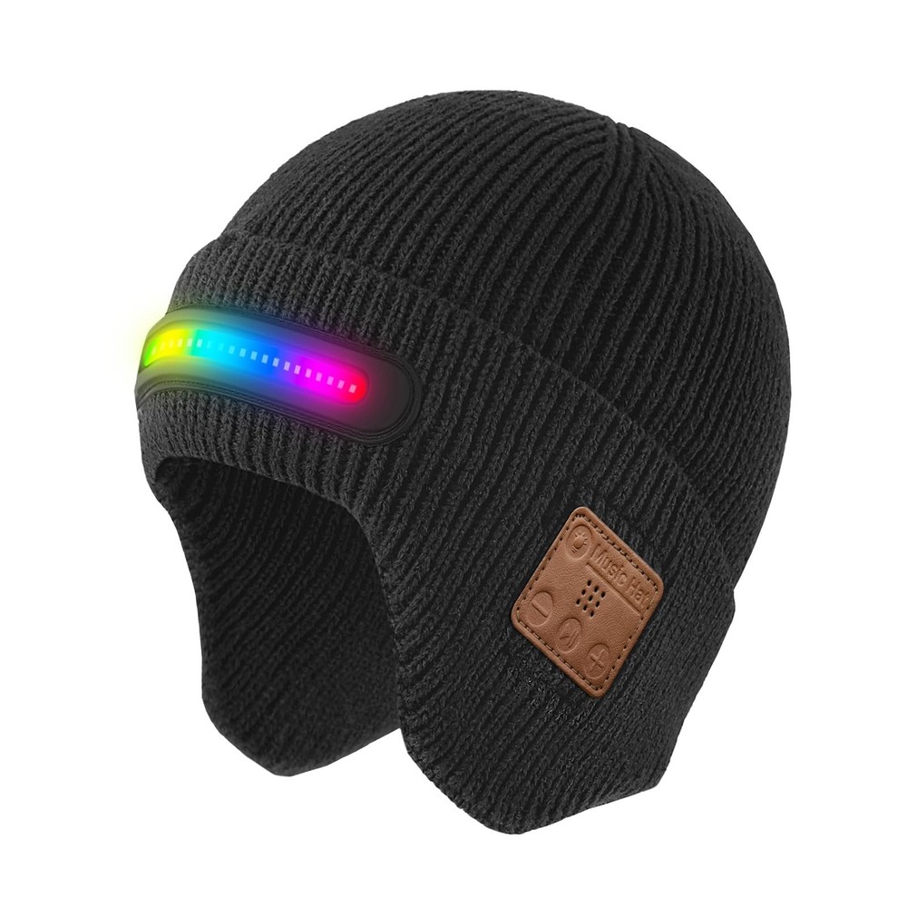 Wewow Bluetooth Beanie with Light, Soft Warm One Size, Black 2