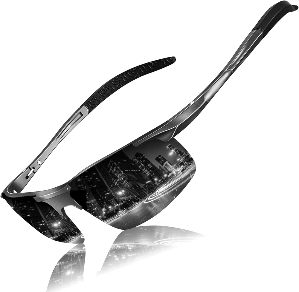 Polarized Sunglasses Men Sport Driving Sun Glasses Ultralight Al-Mg Mirrored Sha