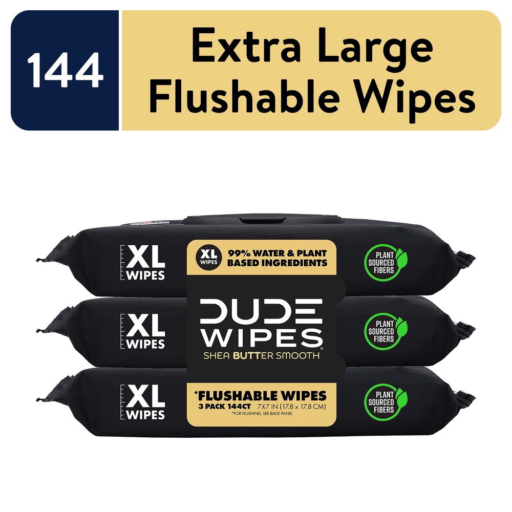 Wipes Flushable Wipes,Wet Wipes for at Home Use, Shea BUTTer Smooth, 144 Count