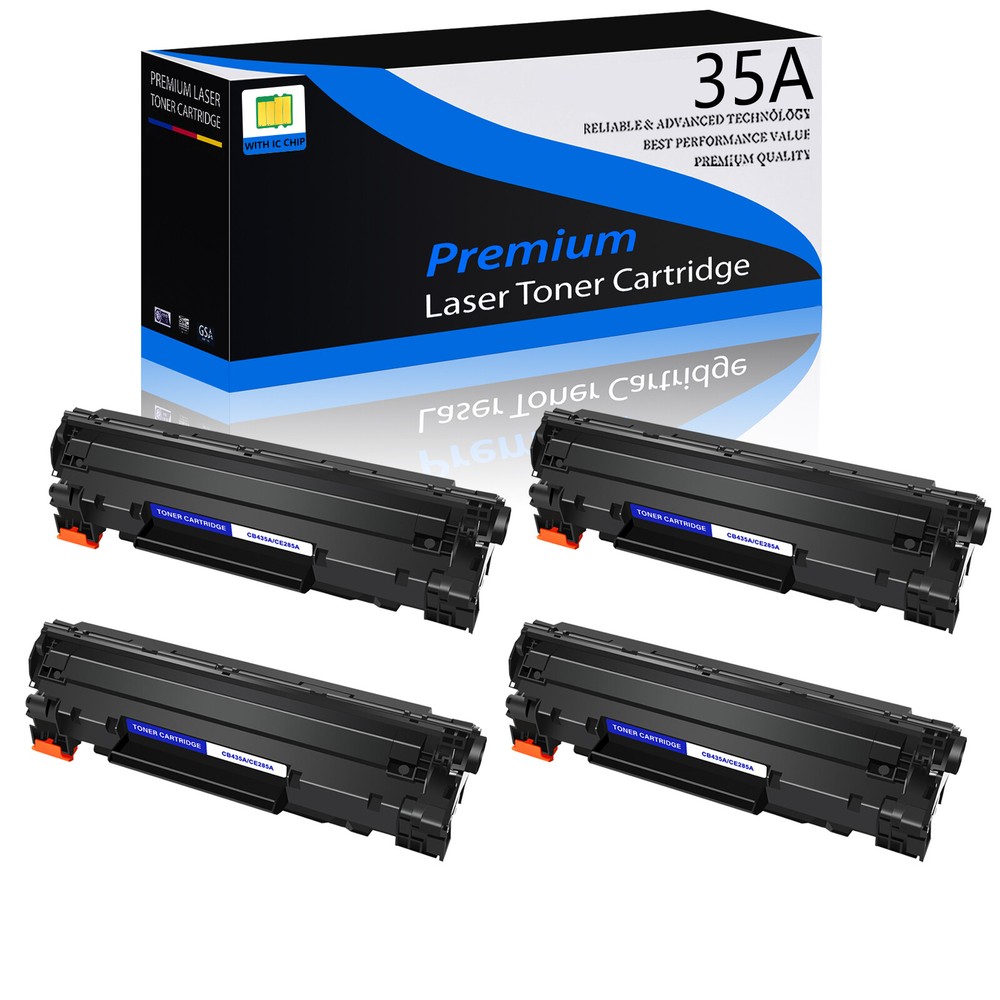 4PK CB435A 35A Black Toner Cartridge for HP Laserjet P1005 P1006 P1003 Printer