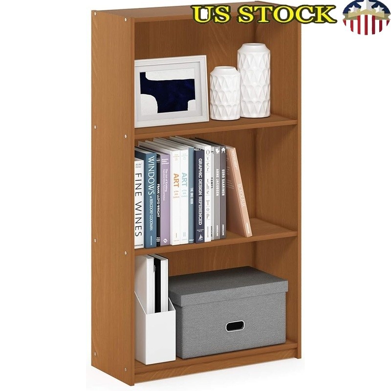 Durable 3-Tier Bookshelf Easy Assembly Sturdy Storage Unit Space Saving Design
