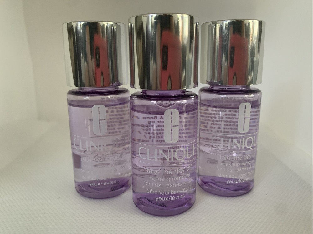 3 x CLINIQUE Take The Day Off Makeup Remover For Lids Lashes & Lips 3oz TOTAL!
