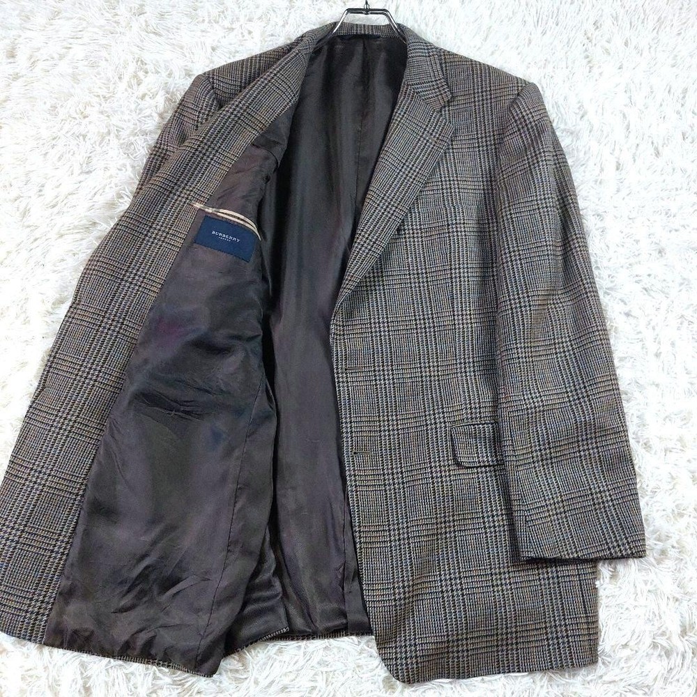 Burberry London Cashmere Tailored Jacket Houndstooth Check Men Size 44/M-L Used