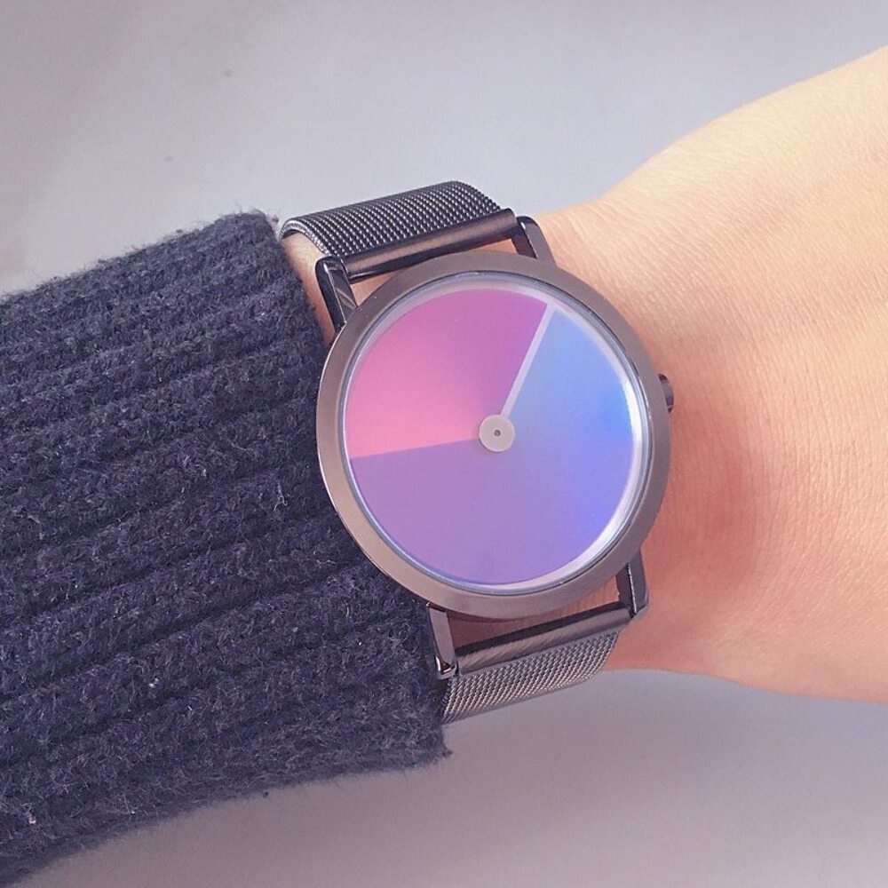 Elegant Stainless Steel Swirl Dial Quartz Watch - Waterproof 30M, 40mm Round Fac