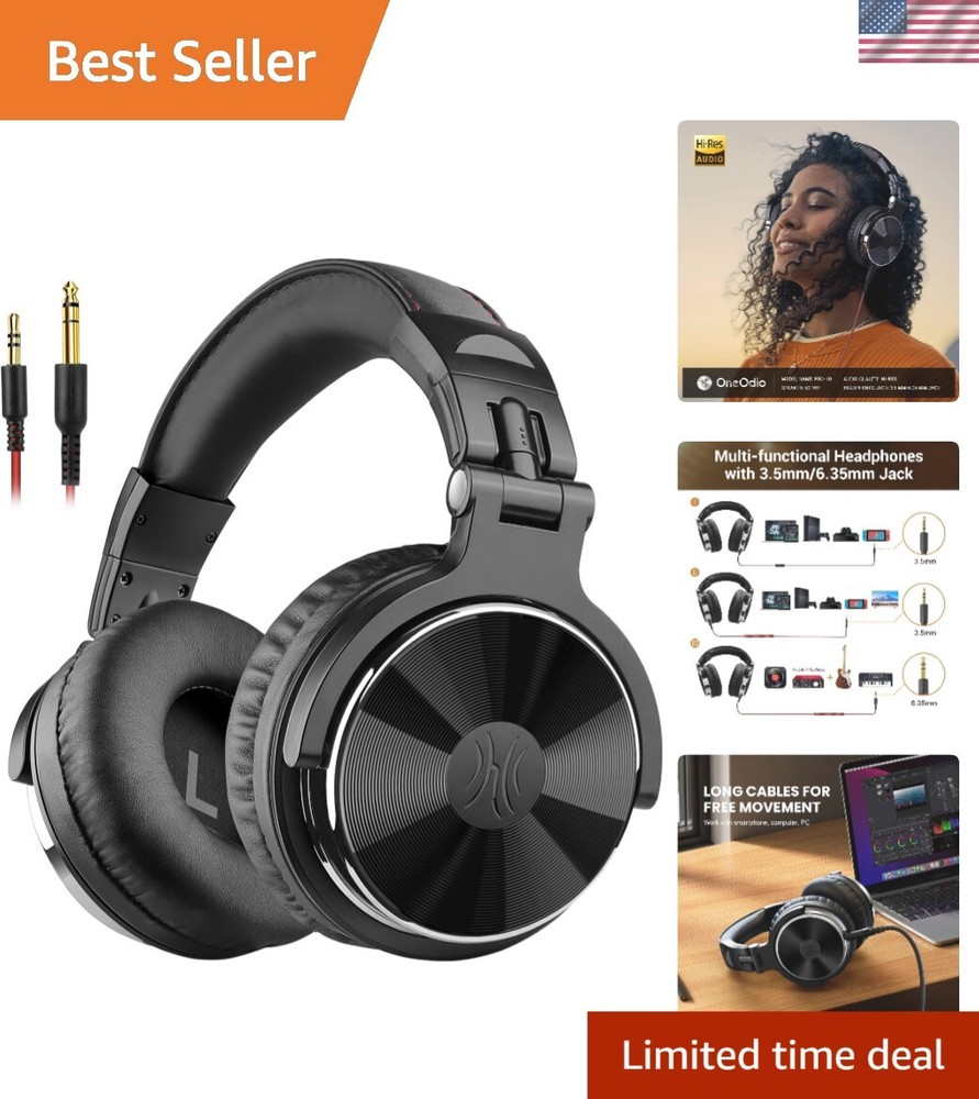 Noise-Isolating Over-Ear Headphones with 50mm Drivers for Recording & DJing