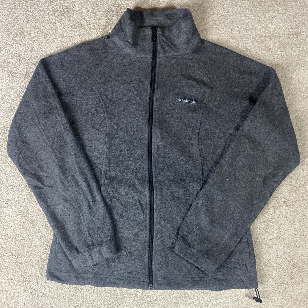 Columbia Fleece Women's Medium Grey Full Zip Thermal Insulated Winter Jacket