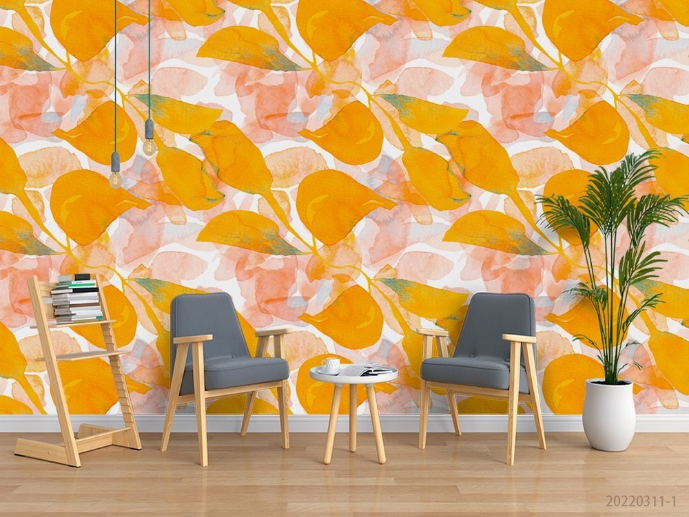 3D Flowers Leaves Watercolor Pattern Wall Murals Wallpaper Murals Wall Sticker