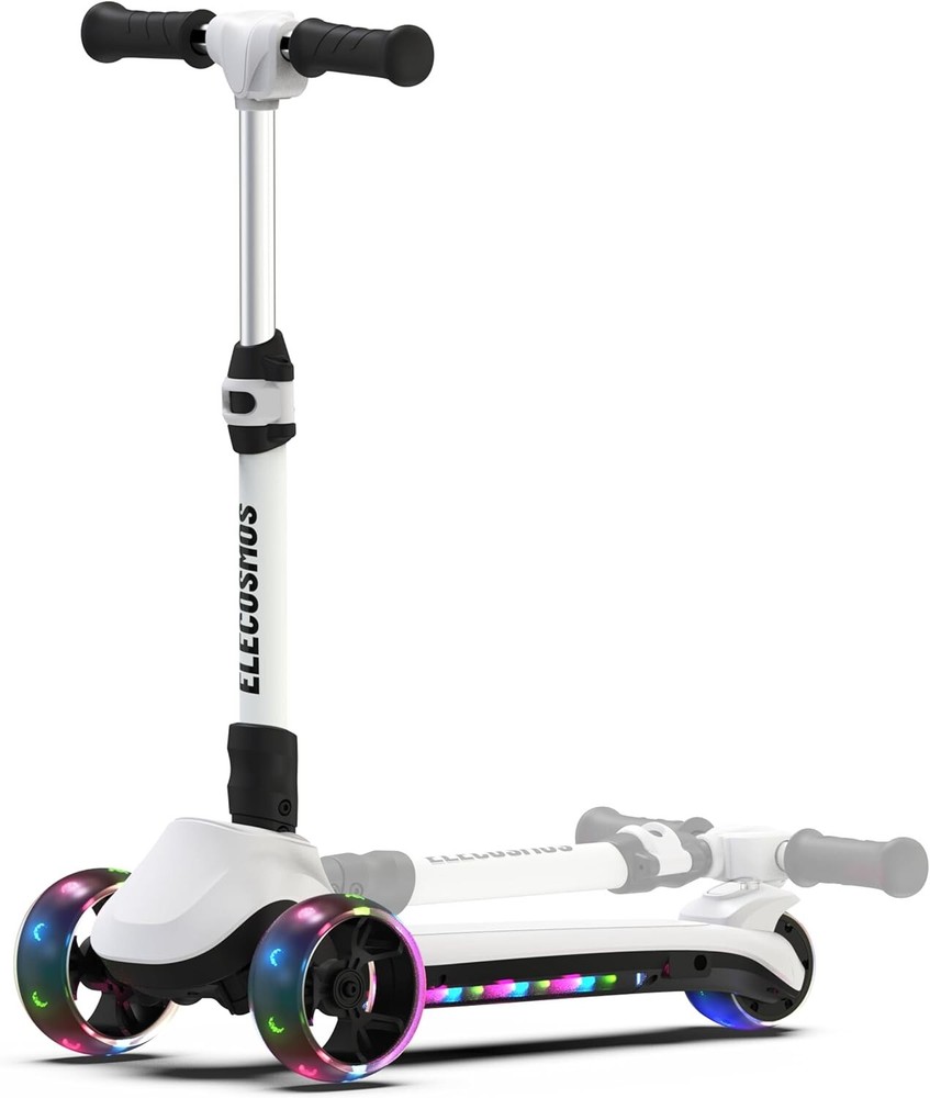 Kids' 3-Wheel Light-Up Electric Scooter with Adjustable Height for Easy Riding