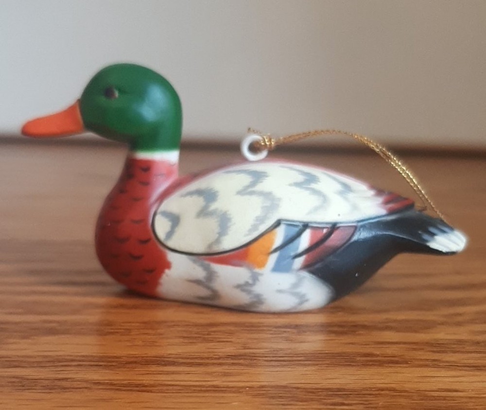 Vintage 80's Mallard Duck Christmas Ornament