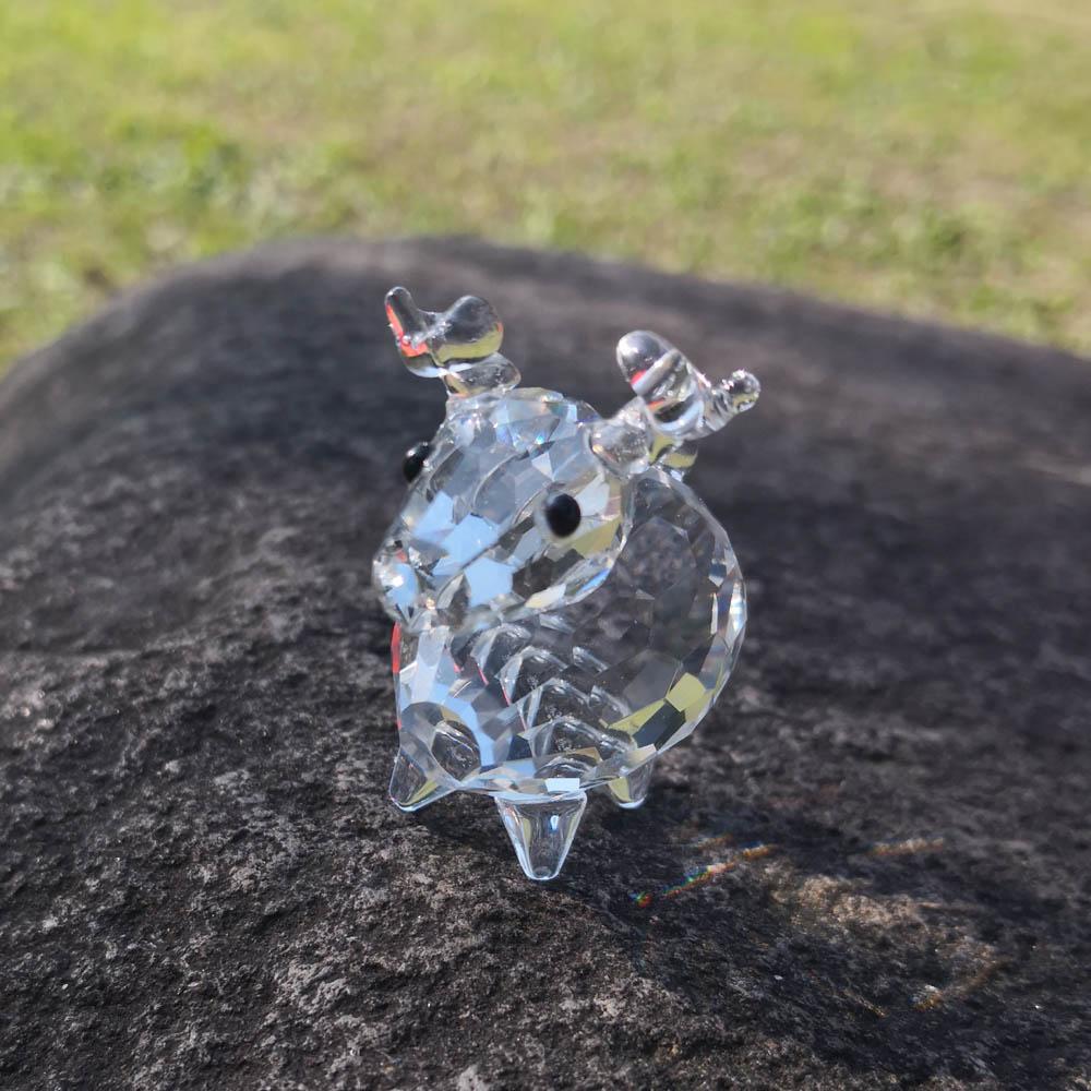 Figurine Animal Sheep Cut Clear Crystal Glass Ornament Modern Small Art Decor