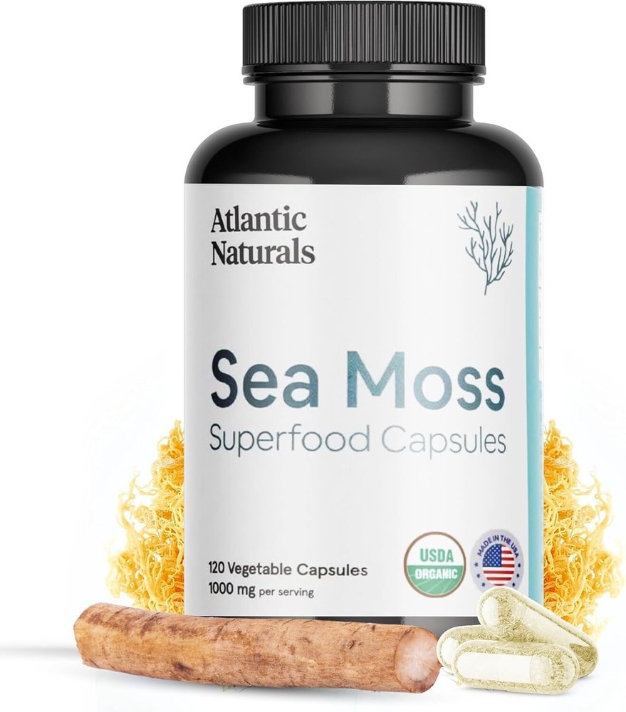 Atlantic Naturals Organic Sea Moss Capsules for Immunity & Thyroid Support