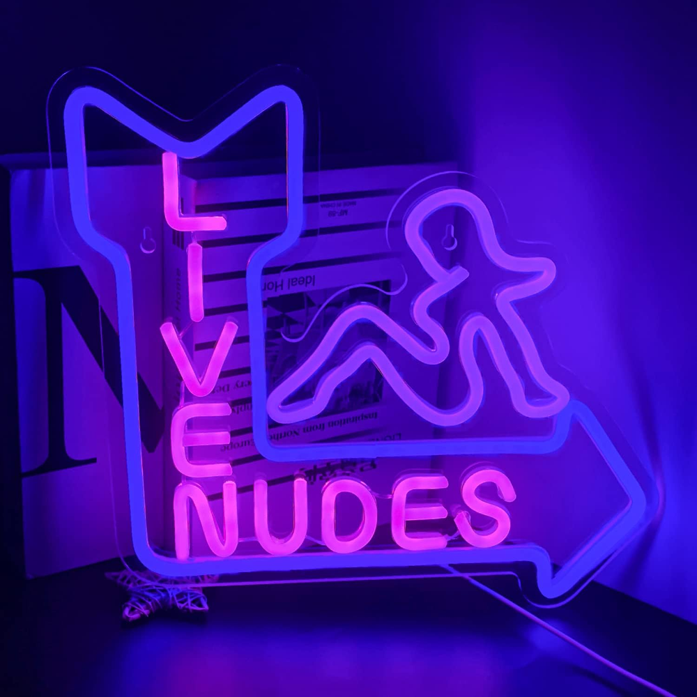Live Nudes Purple Girl Neon Light Sign for Room Decor
