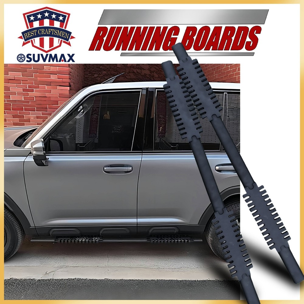 2020-2025 Ford Explorer Black Running Boards - 2-Piece Side Step Nerf Bars
