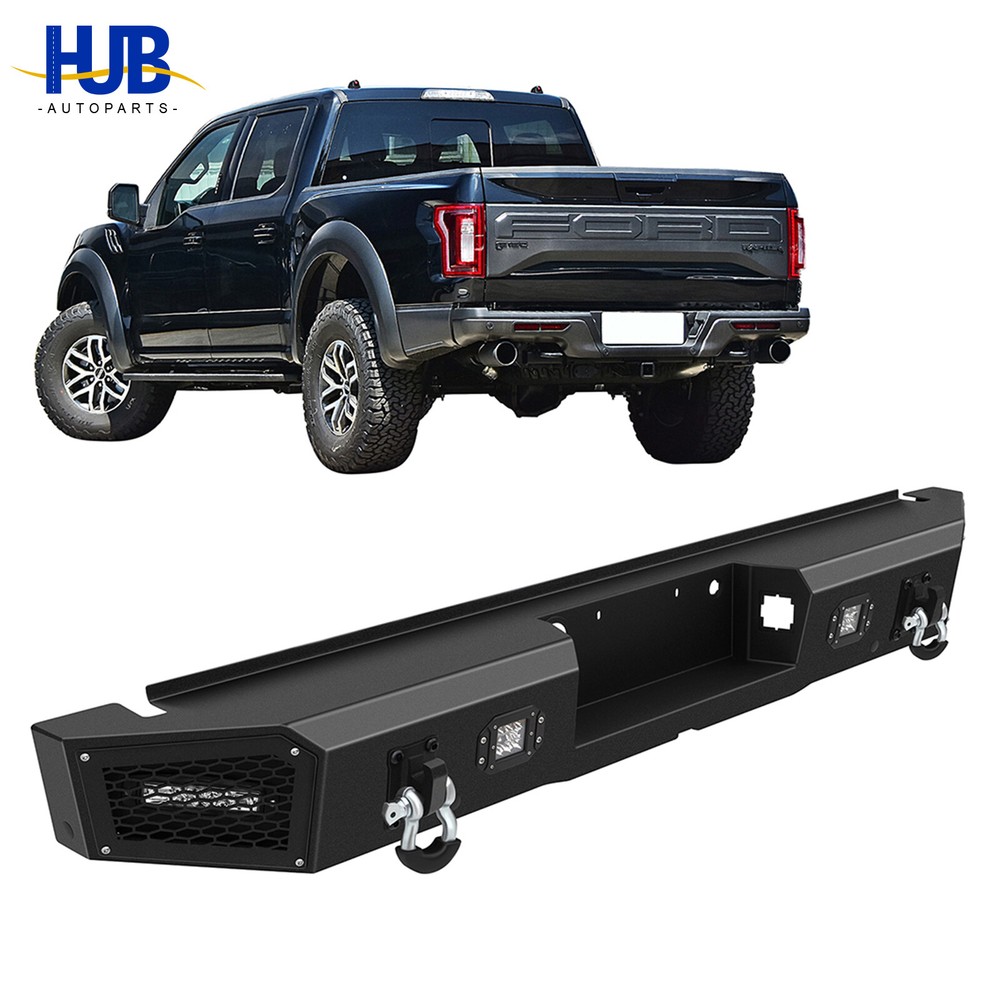 Steel Rear Bumper Guard W/Light Bar Fog Lamps For 2018-2020 Ford F 150