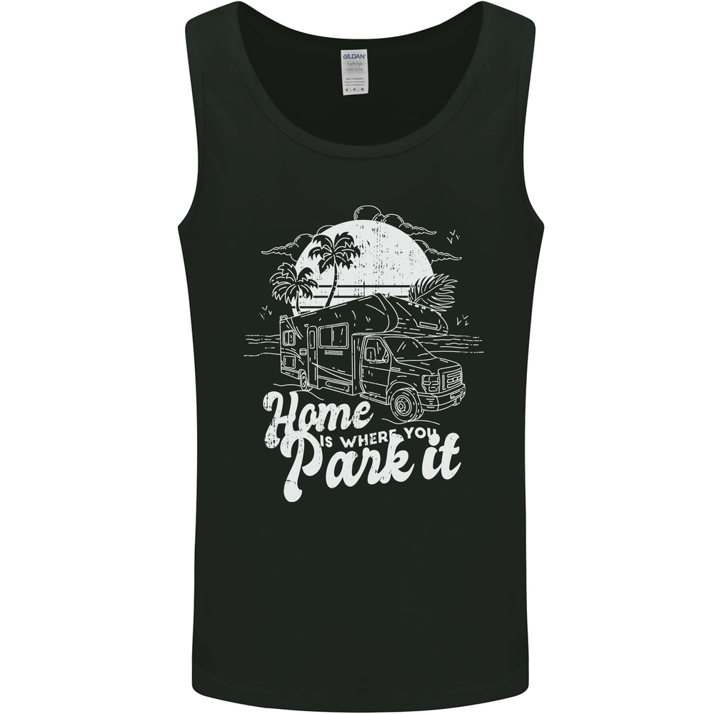 Home Is Where You Park It Funny Caravan Mens Vest Tank Top