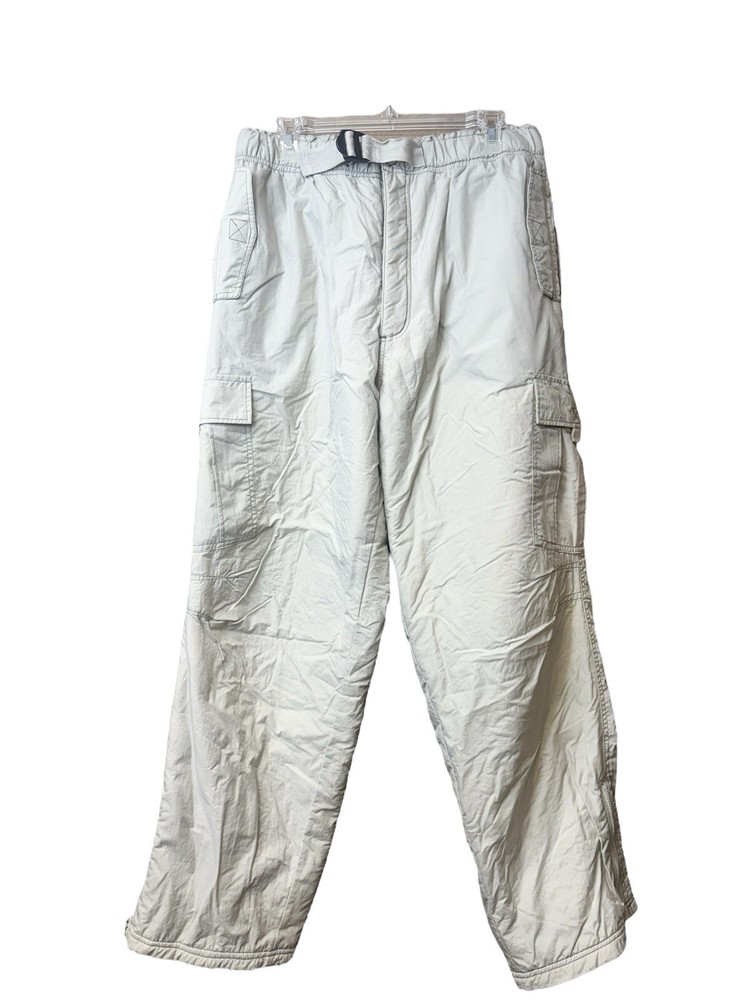 Vertical Active Lined Windbreaker Pants Cargo Khaki L Outdoor Baggy 90s Pockets