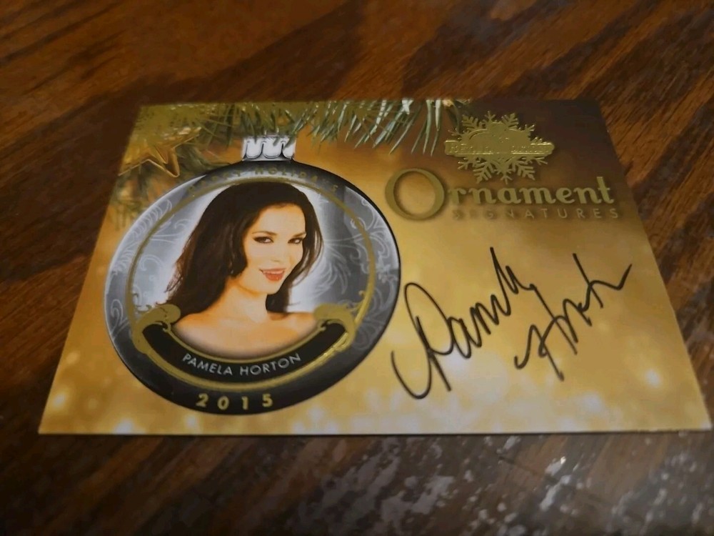 Benchwarmer 2015 Pamela Horton Happy Holidays Ornament Signatures Auto Playboy