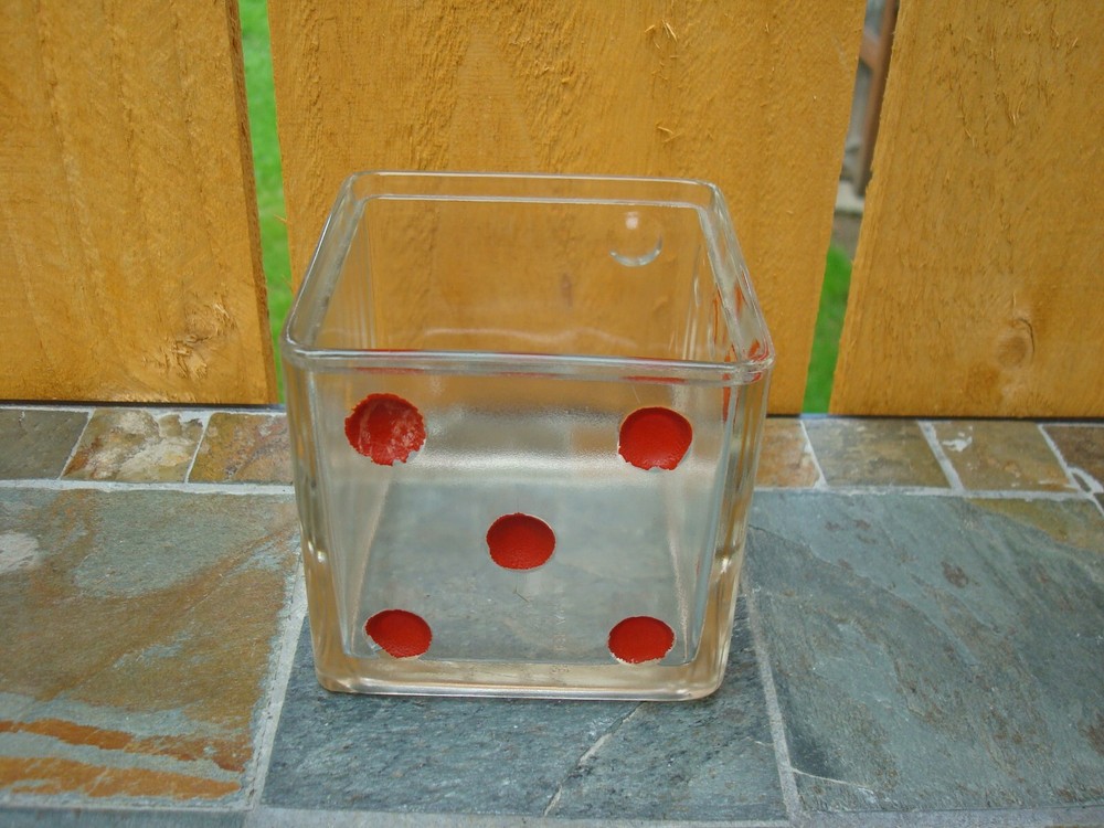 Brandle & Smith Co. Bristol Diced Mints Glass Dice Candy Jar Phila USA