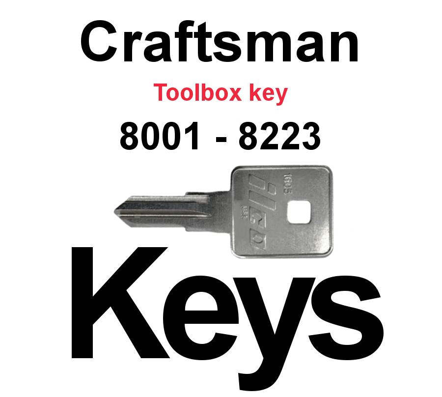 Craftsman 8001-8223 series toolbox key cut by code
