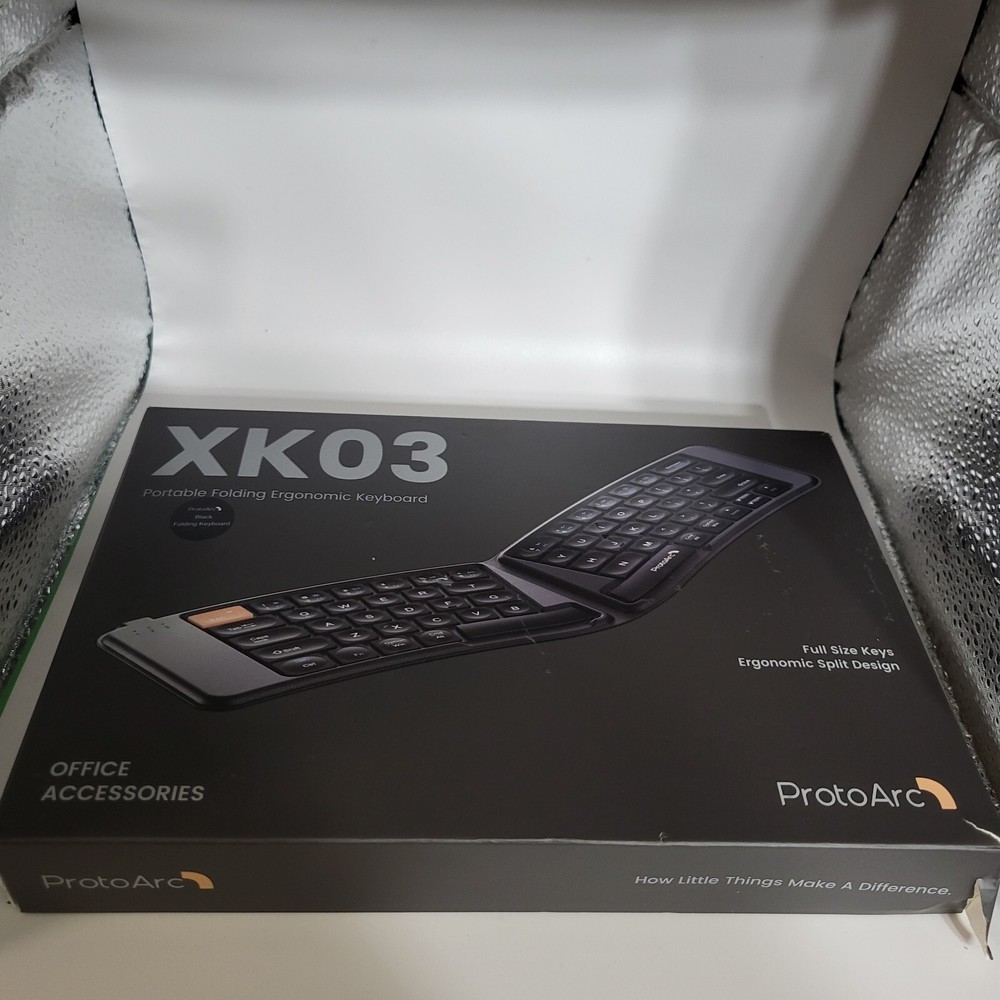 ProtoArc Ergonomic Foldable Keyboard, XK03 Split Folding Bluetooth Keyboard ONLY