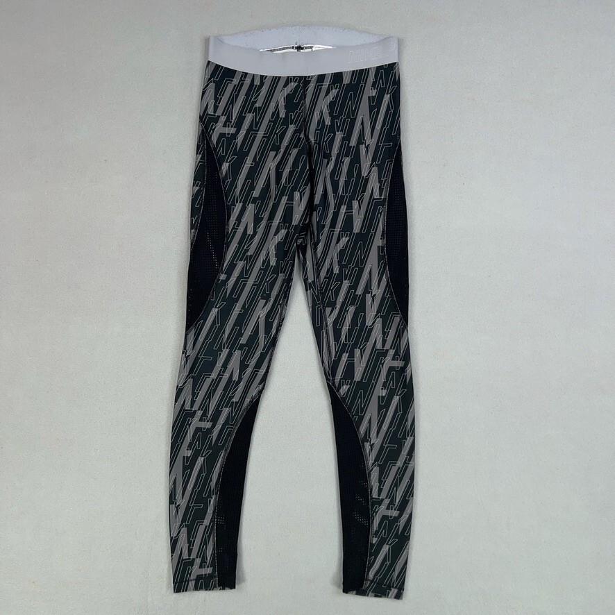Nike Pro Womens Small Black Gray Hyper Cool Mesh Leggings with Swoosh