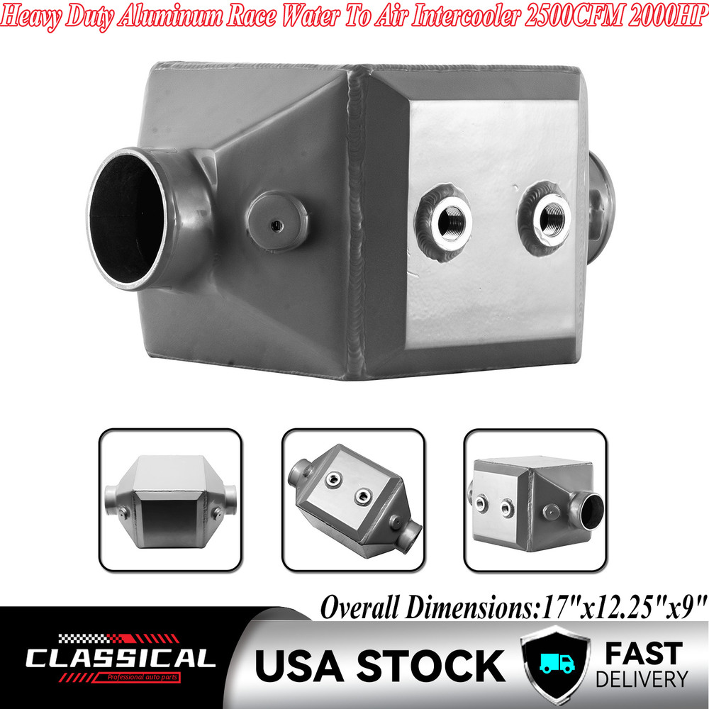Heavy Duty Aluminum Race Water To Air Intercooler 2500CFM 2000HP 17
