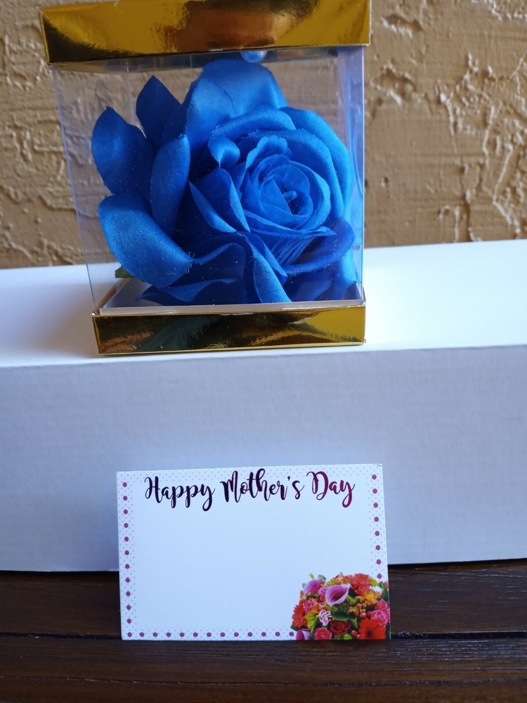 Mothers Day Blue*artificial Rose * Multi color flashing Led light-Gift Box. gift-image