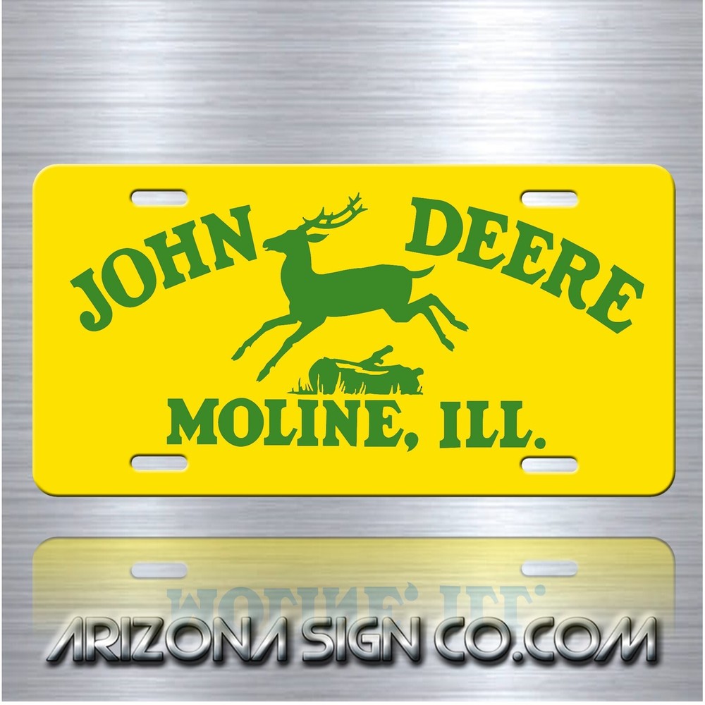 John Deere inspired Art on Yellow and GreenVanity Aluminum License Plate Tag New