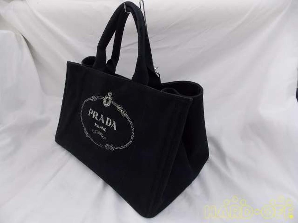 PRADA Canapa Handbag Tote Bag in Luxe Woven Fabric