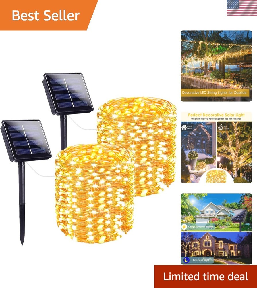 144FT Solar-Powered 400 LED Waterproof Fairy String Lights for Outdoor Magic