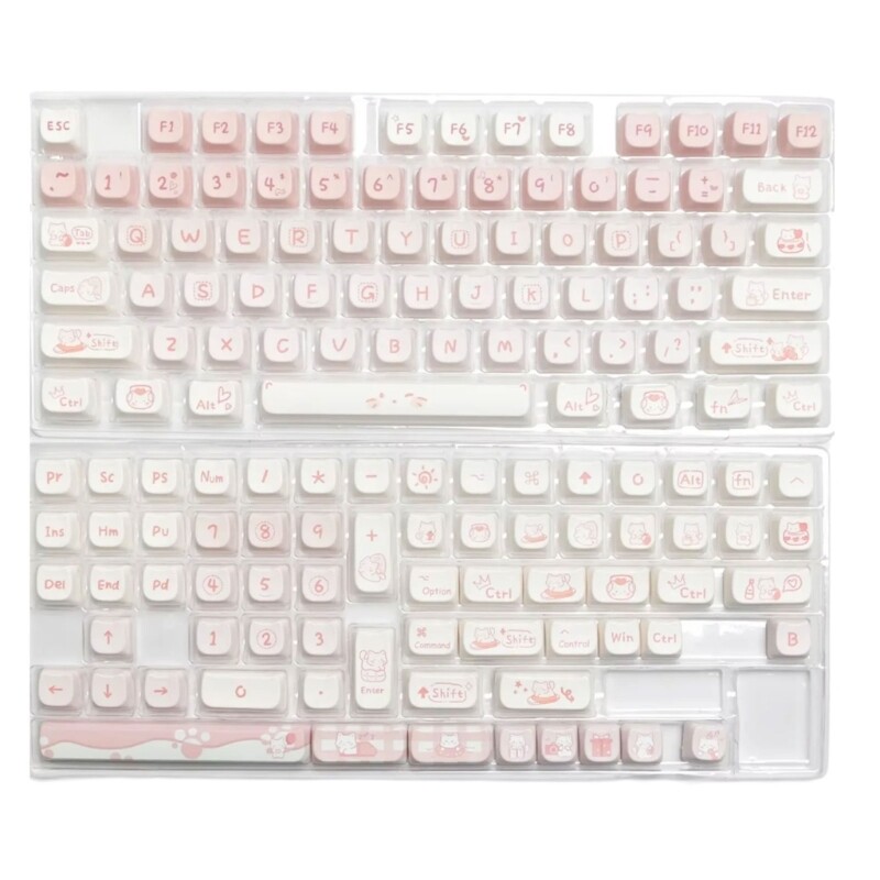 MAO 134Pcs Kitten Party Theme Mechanical Keyboard Keycap Full Set