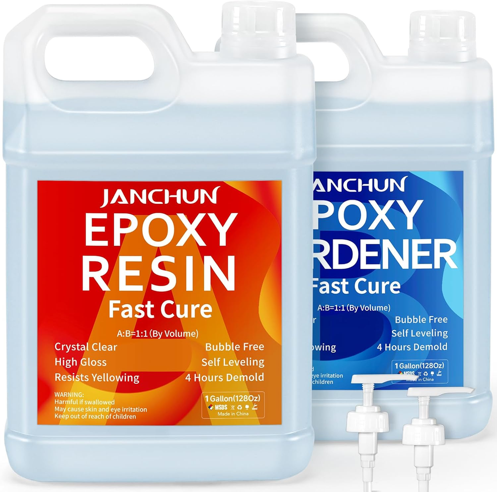 2-Gallon Crystal Clear Epoxy Resin Kit – Bubble-Free, Anti-Yellowing, Self-Leveling