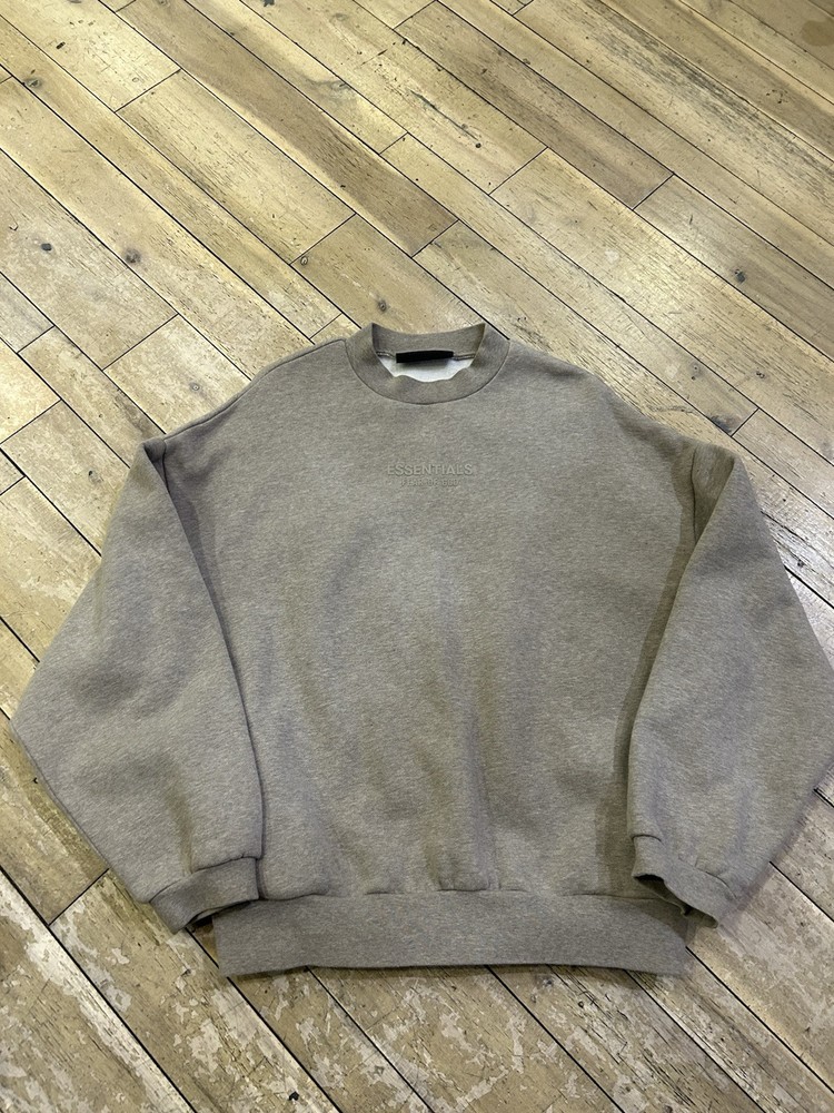Fear Of God Essentials Heather Grey Crewneck Sweater Size S FOG