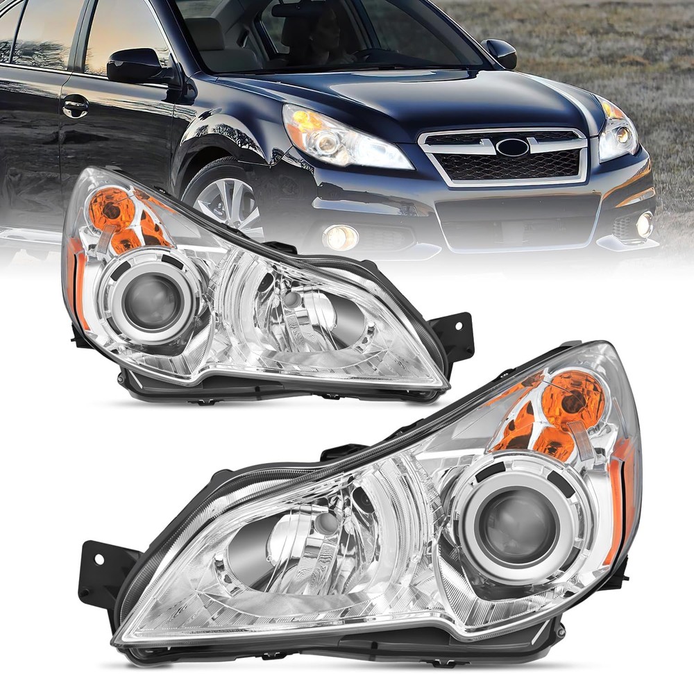 Nilight Headlight Assembly Compatible with Chrome Housing + Amber Reflector