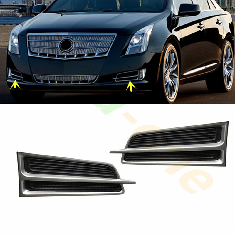 Pair L+R Front Bumper Grille Fog Light Trim Cover For Cadillac XTS 2013-2017✨