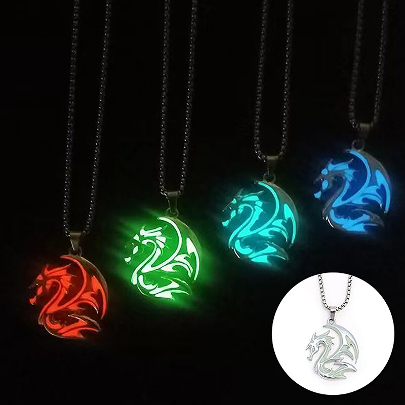 Glowing Dragon Titanium Steel Hip Hop Luminous Necklace Chain
