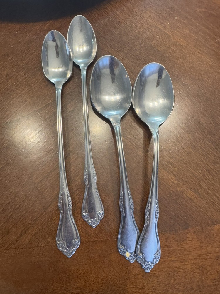 Oneida MANSFIELD Rogers Stainless Flatware Amadeus 2 Soup Tablespoons 2 Ice Tea