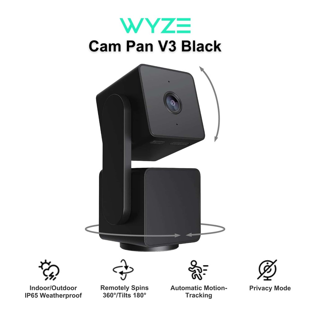 WYZE Cam Pan V3 Indoor Outdoor 1080p PTZ Wi-Fi Smart Security Camera IP65 Rated