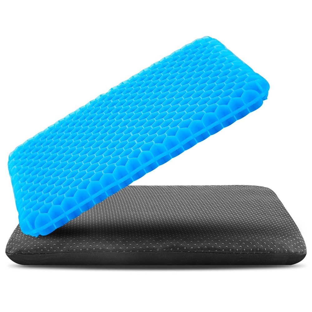 Gel Seat Cushion,with Non-Slip Cover,1.65inch Double Thick Office Chair Seat ...